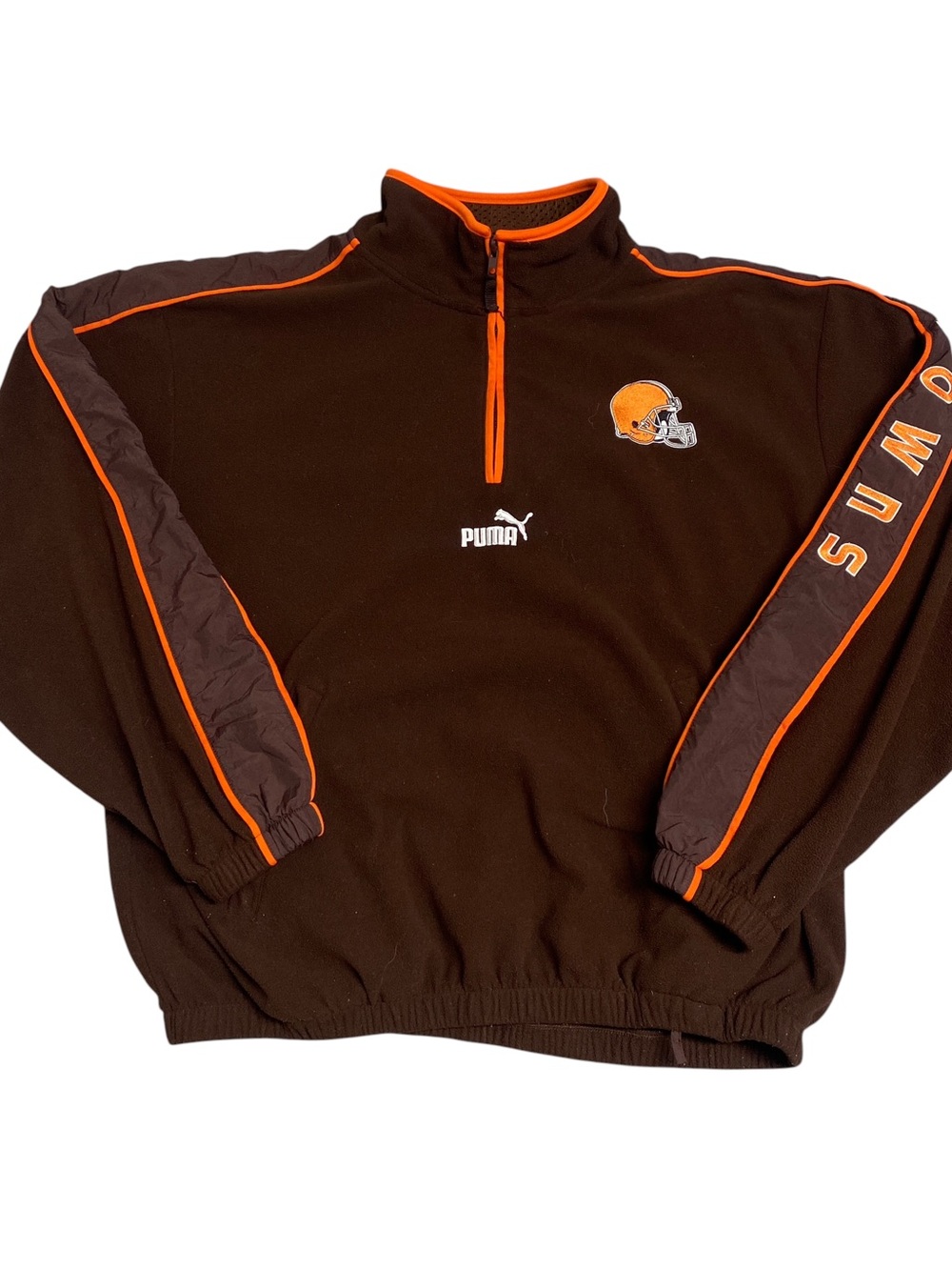 Vintage Puma Cleveland Browns Quarter Zip Fleece Jacket